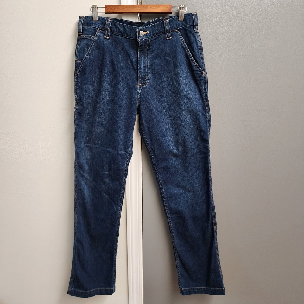 Carhartt Jeans Mens 34x31 Blue Rugged Flex Relaxed Fit Straight Leg Pants